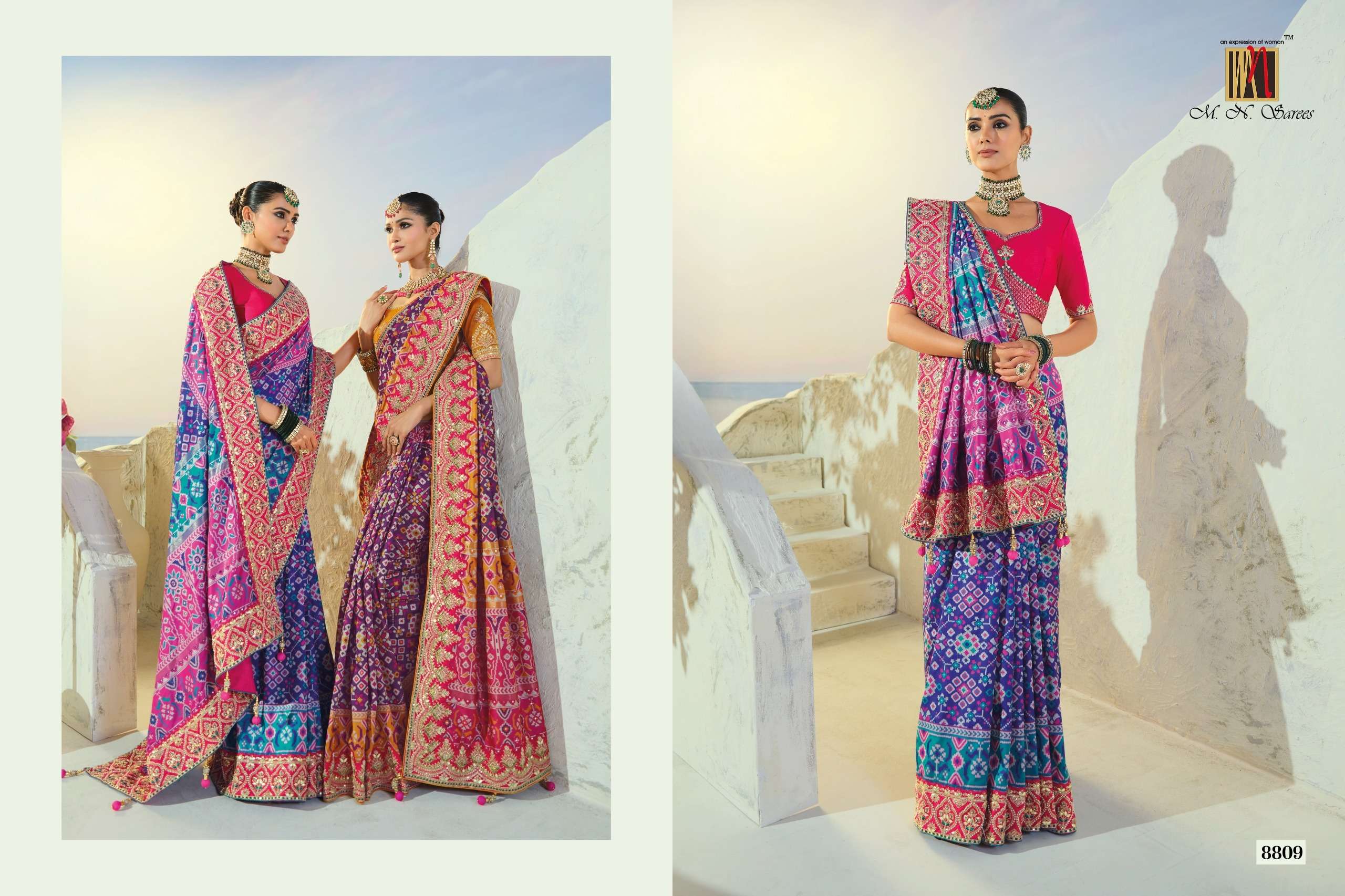 MN The Heritage Of Patola 8800 Series fancy fabric saree wholesale in surat